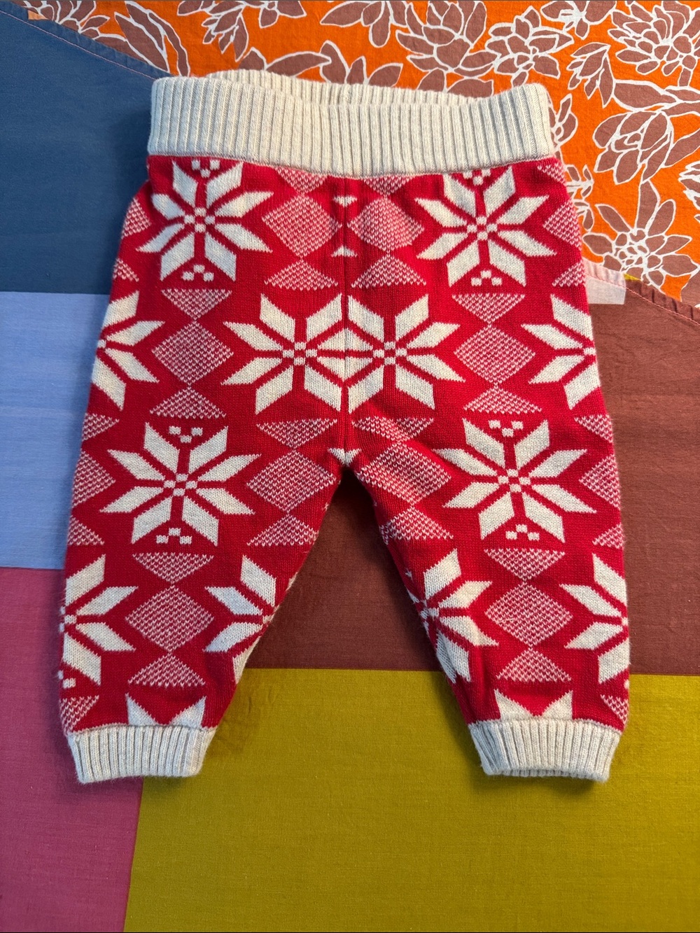 Hanna Andersson Scandi Snowflake knit baby pants Size 50 (0-3 months)